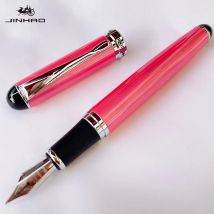 1 Stück Jinhao X750 Füllfederhalter-Set, mittlere Spitze mit Tintenkonverter, silberner Rand, ausgefallener Geschenk-Kalligraphie-Schreibstift