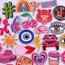 Schmetterling Kirsche Hut Auto Herz Gestickte Patches Für Kleidung Eisen Auf Patches Auf Kleidung DIY Cartoon Patch Für Kleidung Aufkleber