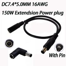1PCS 7,4x5,0 weibliche zu 7,4x5,0mm männlichen DC Power Stecker Adapter Konverter 7.4*5,0 zu 7.4*5,0mm Für HP Laptop