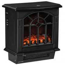 HOMCOM Chimenea Eléctrica Pie 1000/2000W Mobile Decorativo Llama LED Termostato