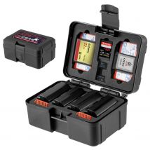 FOMITO Custodia per batteria portatile per fotocamera Custodia per organizer per scheda di memoria Scatola di immagazzinaggio impermeabile per batteria Canon Nikon Sony NP-FZ100