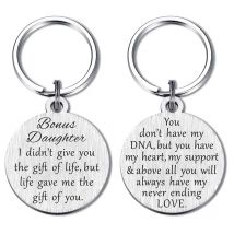 Double Sided Stepchild Keychain, Bonus Child Gifts Idea, Bonus Daughter/Son Gifts