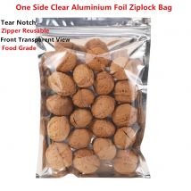 100 Stück einseitig transparente Zip-Lock-Beutel aus Aluminiumfolie – Lebensmittelqualität mit Reißverschluss, wiederverschließbarer silbriger Mylar-Folienbeutel, Snacks-Geschenkpaket