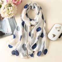 Frühlingsschal Damen Luxus Design Polyester Material Glatter Schal Weicher Schal Strand