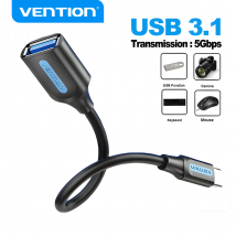 Adapter Vention OTG typu C, kabel OTG typu C do USB A 3.0 2.0, adapter kablowy żeński do MacBook Pro, Xiaomi Mi 9, konwerter Type-C