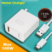 Honor SuperCharge Max 100W caricabatterie EU/US/UK Plug adattatore di alimentazione 6A tipo C cavo