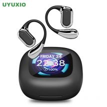 UYUXIO OWS AI Translation Drahtlose Ohrhörer Echtzeit-Kopfhörer mit Touch-LCD-Bildschirm Ohrhörer mit 144 Übersetzungssprachen