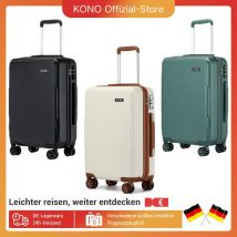 Kono-maleta de equipaje de mano ligera, carcasa dura de PC + ABS con cerradura TSA, 4 cabinas de rollo multidireccionales, Compatible con carrito, S/M/L