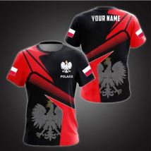 Polish Flag Badge Warrior Camouflage 3D Printed Męska koszulka z krótkim rękawem Crew Neck Oversized Loose Fashion T-shirt Sportowy szybkoschnący