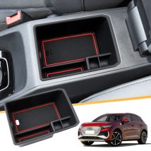 LFOTPP Car Central Storage Box für Audi Q4 e-tron 2021 2022 2023 2024 Rutschfeste Gummi Armlehne Storage Box Auto Audi Q4 e-tron Zubehör