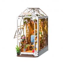 Rolife Gardenhouse Book Nook Kit Modellino Fai-da-te Casa delle Bambole con Luce LED, Puzzle in Legno per Decorazione Libreria - TGB06