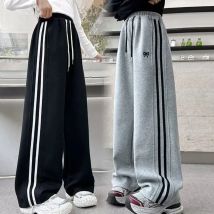 RAISE Junior Mädchen Sport Hose Frühling Schleife Elastische Taille Baby Mädchen Sweatpant Seitenstreifen Reine Baumwolle Gestreifte Hose Für 4-14Y Mädchen