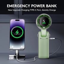 Turbo Fan 2025 Neue Tragbare Hängenden Hals Outdoor Gewalt Wind Desktop 13550 rpm Kleine Mini Fan USB Aufladbare hand Falten