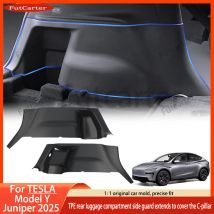 Für Tesla Modell Y Juniper 2025, Hinten Stamm Seite Anti-Kick Pad TPE Vollständige Abdeckung Schutz Kit Auto Anti-schmutzig Pad Zubehör