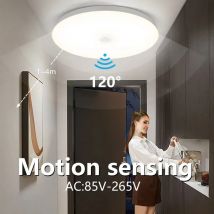 Lámpara de techo LED con Sensor de movimiento PIR, 220V, 110V, 9W, 13W, 18W, 24W, 36W, blanco cálido, blanco frío, luces de techo modernas para pasillo de vestíbulo