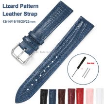 12/14/16/18mm 20mm 22mm Universal Frauen Männer Weiche Business Strap Eidechse Textur Leder armband Gürtel Sport Ersatz Armband