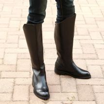 Britischer Stil, hochwertige kniehohe lange Stiefel, Herrenschuhe, Herbst-Winter 2022, flache, quadratische Absätze, Cowboy-Lederstiefel für das Büro