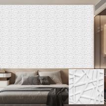 KUUJOJO 3D-strukturiertes Wandpaneel für Innenwanddekoration, geeignet für Wohnzimmer, Flur, Schlafzimmer, Hotel, Büro, Klebeband