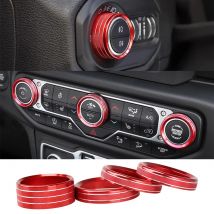 Auto Faro Aria Condizionata Manopola di Copertura Interruttore Pulsante Decorazione Anello per Jeep Wrangler JL 2018-2024 Accessori Interni Auto