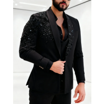 Luxury Crystals Beaded Suits Men 3 Pieces Sets Shawl Lapel Prom Blazers Customized Man Banquet Attire Groom Wedding Tuxedos 2026