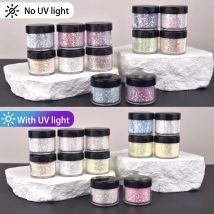 10g/Flasche UV lichte mpfindliche wechselnde Farbe Nail Art Glitter Pulver Laser Nagel Pailletten DIY Schmuck herstellung Zubehör