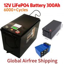 12 V 300 Ah LiFePO4-Akku (6000 lange Zyklen) – integriertes BMS, ideal für Notfall-Backup und Aufbewahrung zu Hause