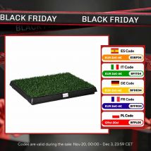 Pawhut Vassoio per cani Toilette Lavabile Erba da addestramento 51X63X6Cm