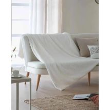 Manta Plaid, Modelo Dariel, 150x200cm, Color Natural, Antilo