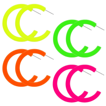 FishSheep Neon Color Grandi orecchini a cerchio in acrilico per le donne Punk verde fluorescente Grandi cerchi rotondi Orecchino Gioielli per feste di moda