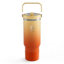 Fjbottle Vakuumbecher mit Strohhalmdeckel, 1200 ml Edelstahl-Kaffeetasse mit Griff, Reisebecher, Isolierflasche, Auto-Wasserflasche