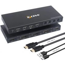 4 porte HDMI KVM Switcher 4 IN 1 Out HDMI USB Switch Splitter per la condivisione Monitor tastiera Mouse Adaptive EDID/HDCP decrittografia