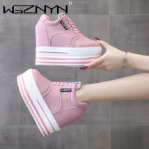 Luxus Super High Heels Chunky Turnschuhe Frauen Frühling Dicken Boden Höhe Zunehmende Casual Schuhe Frau Turnschuhe Zapatos De Mujer