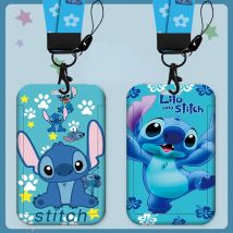 Disney Anime Credential Badge Holder Kawaii Stitch Card Holders Student Campus Lanyard Cards Holder