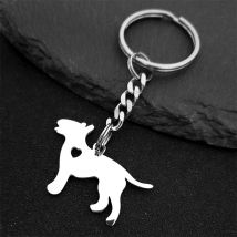 Bull Terrier Haustier Hund Liebe Herz Edelstahl Schlüssel anhänger für Frauen Männer Silber Farbe Schlüssel bund Schlüssel ring Schmuck Porte Clef k1345s1