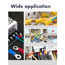 80pcs ring terminals insulated O ring crimp connectors - M4 M6 M8 22-16/16-14/12-11AWG gauge electrical crimp terminal pvc