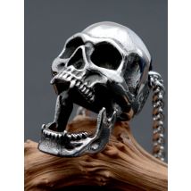 Vintage Gothic Skull Pendant Necklace Punk Stainless Steel Skull Necklace for Men Women Bottle Opener Biker Jewelry Accessories