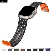 URVOI Silikonarmband für Apple Watch Ultra 3, 2 Serie 11, 10, 9, 8, 7, 6 SE, Armband für iWatch, atmungsaktives Armband, Magnetschlaufe, einfach zu tragen