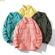 2026 Herren Blaue Jeansjacke, Einreihiger Mantel mit Quadratischem Kragen und Langen Ärmeln, Grün, Schwarz, Gelb, Weiß, Lila Erhältlich