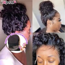 250 Dichte Invisi Strap 360 Full HD Lace Frontal Kinky Curly Perücke Schwarz Echthaar Kordelzug Snug 30 Zoll Wasserperücke ohne Kleber