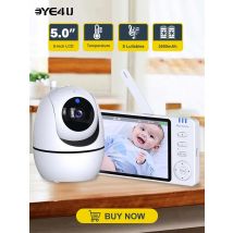 5 Inch Video Baby Monitor With Camera PTZ Zoom Babyphone Cam Security Protection Surveillance Cameras Temperature Sensor Lullaby