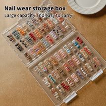 1Pc Klar Nagel Tipps Display-ständer Halter Kunststoff Nagel Zeigt Bord Staubdicht Leere Falsche Nagel Display Container Nail art Werkzeuge