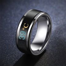 Smart Sensor Körper Temperatur Ring Edelstahl Mode Display Echtzeit Temperatur Test Finger Ringe Männer Frauen Universal