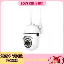 Ease Life APP Telecamera di sicurezza WiFi wireless 1080P HD per interni/esterni, visione notturna a colori, audio bidirezionale, 360 °   Nero Y108