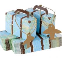 5/10 stücke Vintage Koffer Papier Candy Boxen Flugzeug Luftpost Geschenke Verpackung Boxen Für Reise Thema Hochzeit Geburtstag Party decor