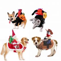 Hund Katze Kostüm Weihnachten Haustier Cowboy Reiter Pferd Outfit Halloween Katze Hund lustige Kleidung Cosplay Kleid für kleinen mittelgroßen Hund