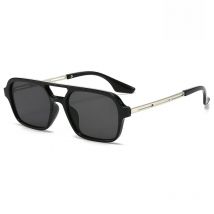 Vintage Double Bridge Square Pilot Sonnenbrille, Unisex, UV400 Anti-UV & Blaulichtblockierung, modisch für Outfits, Vollrahmen
