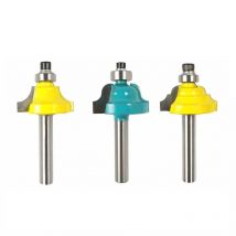 3pcs 1/4 Shank Wood Router Beading Bit Roman Ogee Bearing Double Flutes Woodworking Tools Tungsten Carbide