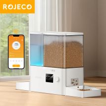 ROJECO-comedero automático para mascotas, fuente de agua de 8,5l, aplicación remota WIFI, Control inteligente para perros, dispensador de alimentos de 5L, bebedero de agua por gravedad de 3,5l ﻿
