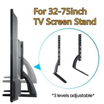 BEISHI Universelle Tisch-TV-Ständerbeine für 32–75 Zoll LCD/LED/OLED/Plasma-TVs, langlebige Monitorhalterung mit flachem und gebogenem Bildschirm, 50 kg