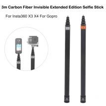 Bastone invisibile per selfie stick panoramico in fibra di carbonio a spirale 3M con tempo proiettile, adatto per Insta 360X3 X4 ONE RS, GO 2